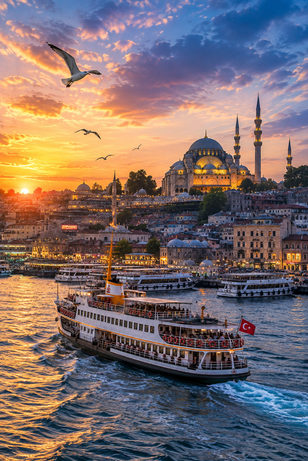 Gün batımında İstanbul